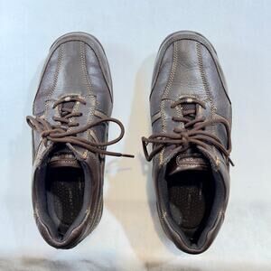 Leather Sneakers Rockport Men's 8 Brown w/ Contrasting Stitching Hiking Casual